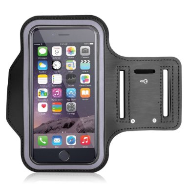 KINGCOOL(TM) Armband Case for iPhone 6 4.7",Deluxe Sports Gym Running Jogging Workout Adjustable Armband(Black)