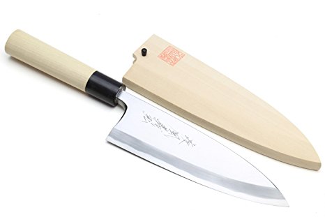 Yoshihiro Shiroko High Carbon Steel Kasumi Deba Japanese Fillet Chef's Knife 7inch(180mm)