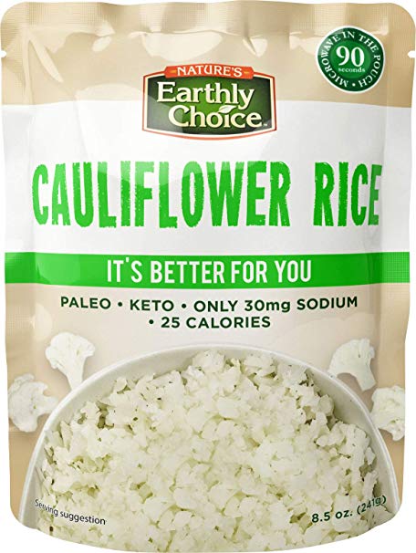 Nature's Earthly Choice Riced Cauliflower, 8.5oz Pouch, Pack of 6