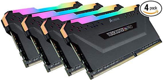 Corsair Vengeance RGB PRO 128GB (4x32GB) DDR4 3000 (PC4-24000) C16 Desktop Memory – Black (CMW128GX4M4D3000C16)