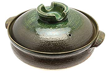 Kotobuki Donabe Japanese Hot Pot, Small, Brown/Green