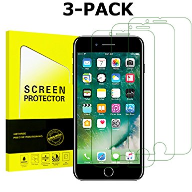 3 pack iPhone 8/7/6S/6 Tempered Glass Clear,iPhone 8/7/6S/6 Glass Sreen Protector, No Bubble Not Full Coverage Screen Protector for iPhone 8/7/6S/6