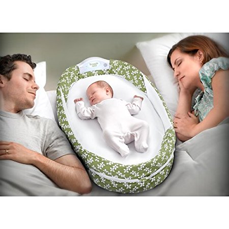 Baby Delight Baby Delight Snuggle Nest Surround Portable Infant Sleeper in Grey/White/reen