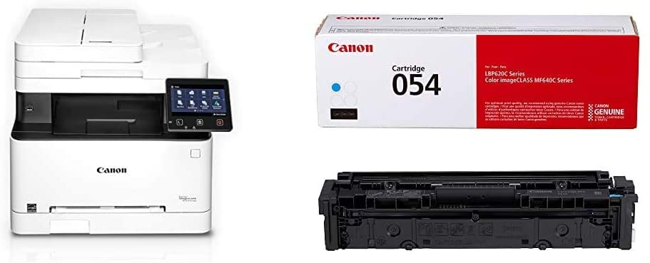 Canon Color imageCLASS MF644Cdw - All in One, Wireless, Mobile Ready, Duplex Laser Printer & Genuine Toner, Cartridge 054 Cyan (3023C001) 1 Pack