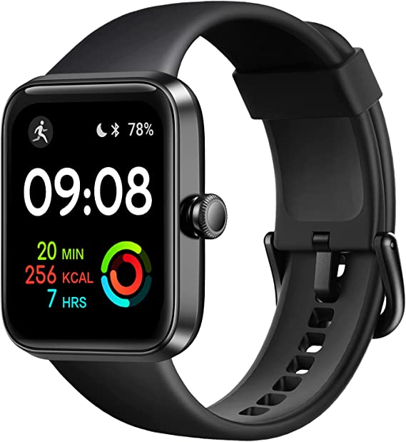 AEAC Fitness Tracker, Smart Watch for Android iPhone Men Women, Health Monitor for Heart Rate, Blood Oxygen, Sleep, 1.69'' Touch Screen Fitness Watch with 5 ATM Waterproof, Black
