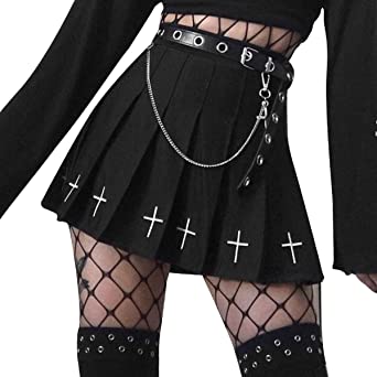 Seyurigaoka Girls Women Harajuku Gothic Mini Skirts Punk Dark Academia Aesthetic A-Line Skirt Y2K Streetwear Club Dress