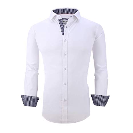 Alex Vando Mens Dress Shirts Regular Fit Long Sleeve Men Shirt