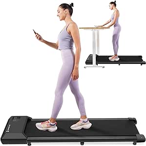 Superun 2 in 1 Walking Pad, Under Desk Walking Treadmill, 2.5 HP Treadmills with LED Display&Remote Control, 300 Lbs Capacity Portable Treadmill for Home&Office, Installation Free