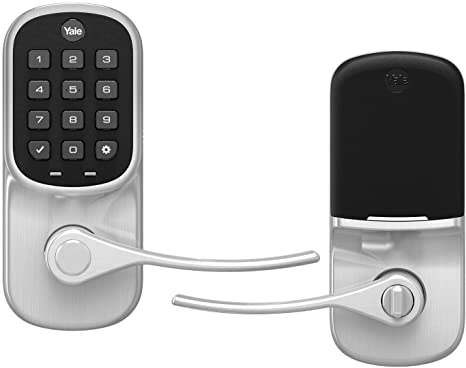 Yale Assure Lever, Keypad Door Lever (for doors with no deadbolt) - Keyless entry with pin code unlocking and one-touch or Auto-Locking - Satin Nickel