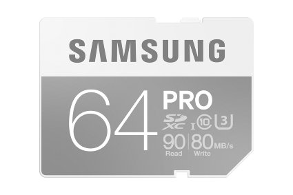 Samsung 64GB PRO Class 10 Full-Sized SDXC Card up to 90MB/s (MB-SG64E/AM)