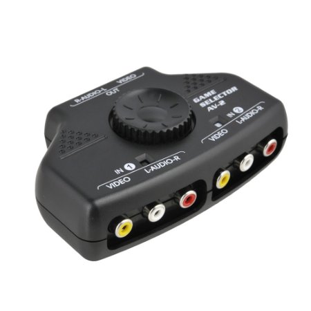 Optimal Shop- 2 Way Audio Video Switch Selector Box Splitter with RCA Cable for VCD  DVD  Video Camera  Recorder  Video Game
