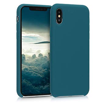 kwmobile TPU Silicone Case for Apple iPhone Xs - Soft Flexible Rubber Protective Cover - Teal Matte