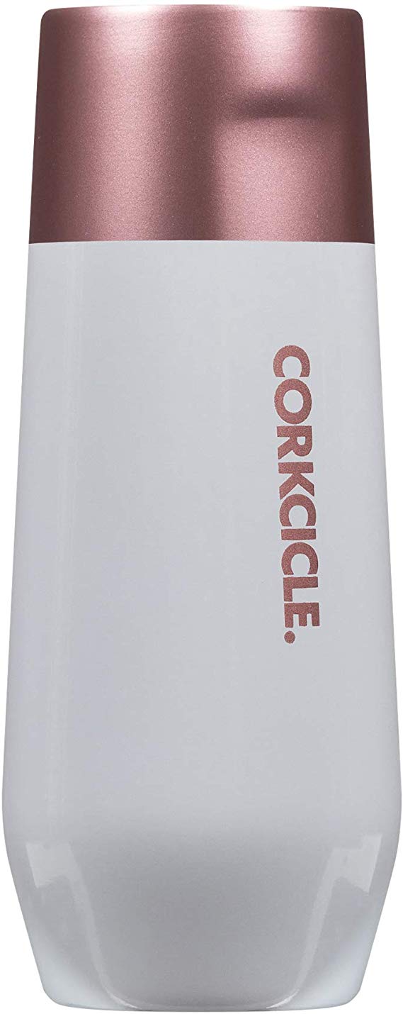 Corkcicle 7oz Stemless Flute - Sip Champagne in Style - Modern Rose