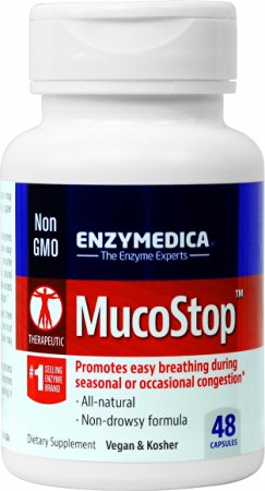 Enzymedica - MucoStop, For Relief of Sinus Congestion and Excess Mucus, 48 Capsules (FFP)