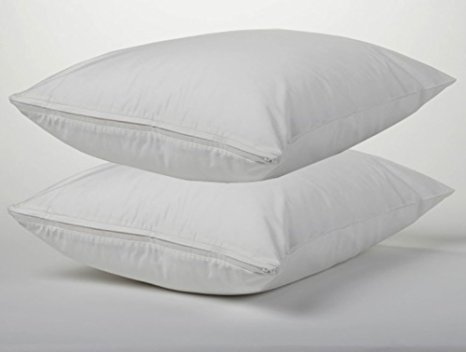 Pillow Protector Set of 2 Pcs Deluxe Microfiber Durable Zipper Closure Cover