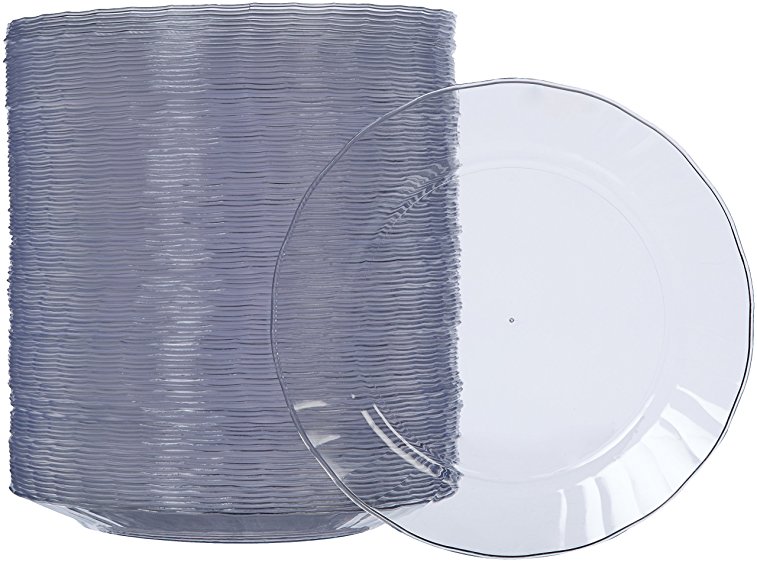 AmazonBasics Disposable Plastic Plates - 100-Pack, 7.5-inch