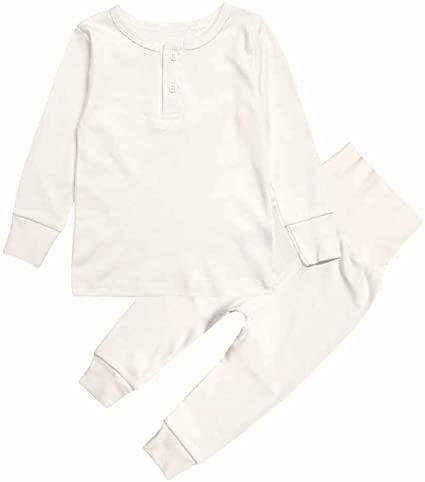 Mary ye Toddler Boys Girls Pajamas 2 Piece Pjs Top and Pants Set Cotton Sleepwear 2T-6T