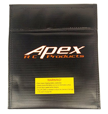 Large Lipo Battery Bag Fire Resistant for Safe Charging & Storage - 180mm x 220mm - Apex RC Products #8078