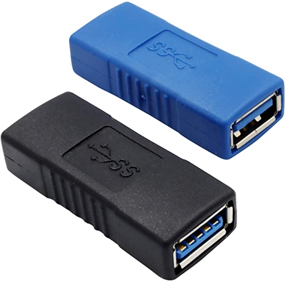 USB 3.0 Connector Female to Female Adapter for Extending The Length of USB Cable (2Pack)