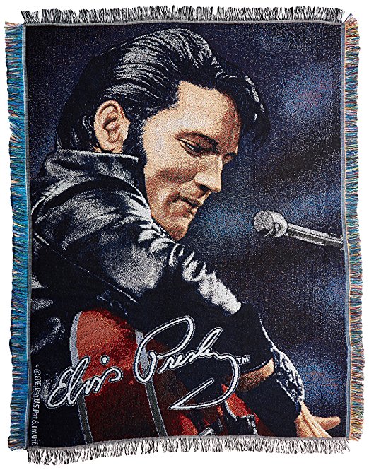 The Northwest Company Elvis 68 Leather Sitting Tapestry Throw, 48 by 60-Inch