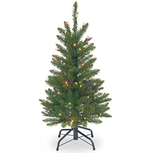 National Tree (KW7-300-30) Kingswood Fir Wrapped Pencil Tree with 50 Clear Lights, 3-Feet