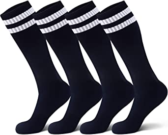 Raigoo Soccer Sock For Kids(4-16 Years Old), Sport Athletic Team Kneel High Socks For Youth Boys & Girls