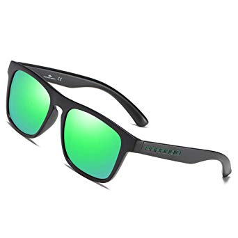 DUBERY Retro Polarized Sunglasses for Men/Women UV Protection Ultra Light TR90 Classic Rectangular Sun Glasses P8816
