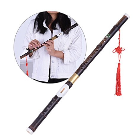ammoon Bamboo Bawu Ba Wu Transverse Flute Pipe Musical Instrument in G Key for Beginner Music Lovers as Gift