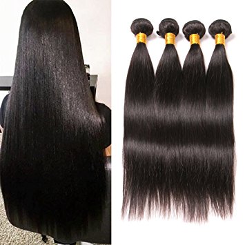 Daiweier Straight Brazilian Hair 4 Bundles 22 24 26 28 Grade 8A Quality Long Hair Weave Real Human Hair Extension Deals On Amazon