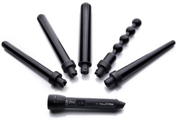 NuMe Lustrum - 5 Tourmaline Infused Ceramic Curling Wands (19mm, 25mm, 32mm, 13mm-25mm Reverse and Pearl)