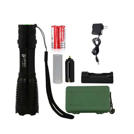 Ultrafire Cree T6 LED Zoomable 18650 Flashlight Rechargeable Torch with Charger Flashlight Kits
