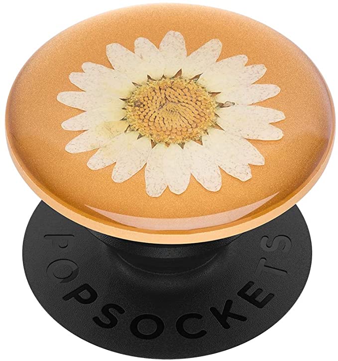 PopSockets: PopGrip with Swappable Top for Phones and Tablets - Pressed Flower White Daisy