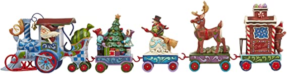 Jim Shore Heartwood Creek Holiday Express Train 5-Piece Mini Set Stone Resin Figurine, 3.5”