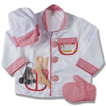 Child's Halloween Chef Role Play Costume Set, Chef's Jacket, Hat, Oven Mitt,