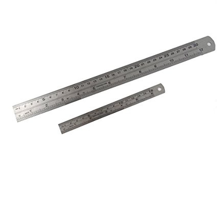 Honbay Stainless Steel Ruler 12 Inch and 6 Inch Double Side Measuring Scale Mark Metal Rule For Office Woodworking Engineering