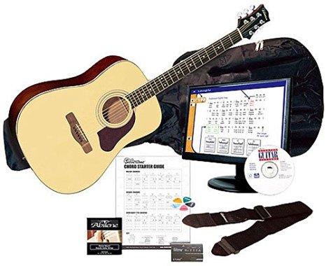 Silvertone SD3000 Complete Acoustic Guitar Package with Instructional Software, Natural