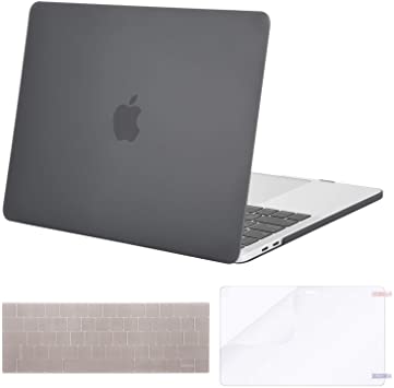 MOSISO MacBook Pro 13 Case 2019 2018 2017 2016 Release A2159 A1989 A1706 A1708, Plastic Hard Case & Keyboard Cover & Screen Protector Compatible with MacBook Pro 13, Gray