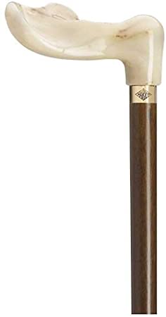 Palm Grip Cane Walnut With White Marbleized Handle  -Affordable Gift! Item #DHAR-9132800