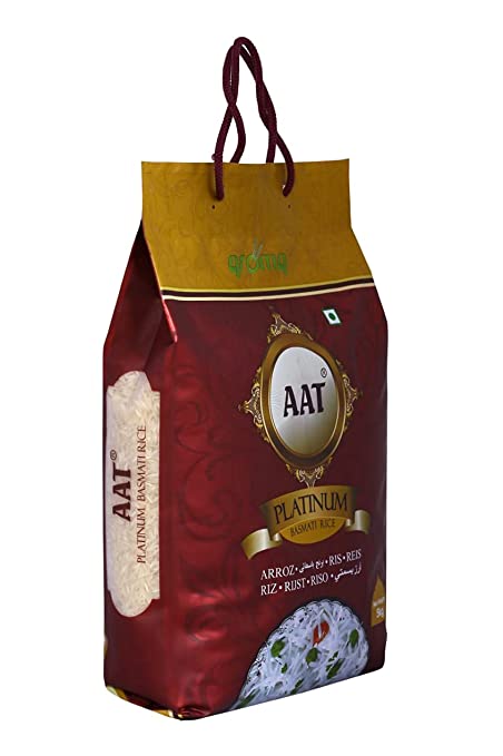 AAT Platinum Basmati Rice 5 Kg | Premium Basmati Rice | Extra Long Grain Basmati Rice | Export Quality |Tasty Slim Grain Rice - 5 KG