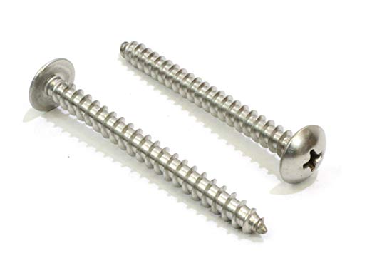 #8 x 1-1/2" Stainless Truss Head Phillips Wood Screw, (100pc) 18-8 (304) Stainless Steel Screws by Bolt Dropper