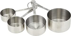 Cuisinart Mesh Strainers, 3 Count (Pack of 1) Set, CTG-00-3MS Silver & CTG-00-SMP Stainless Steel Measuring Spoons, Set of 4,Silver & CTG-00-SMC Stainless Steel Measuring Cups, Set of 4,Silver