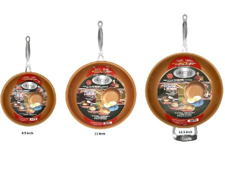 GOTHAM STEEL Value Bundle, All Three sizes, 9.5 inch, 11 inch and 12.5 inch Non-stick Titanium Frying Pans FULL SET by Daniel Green