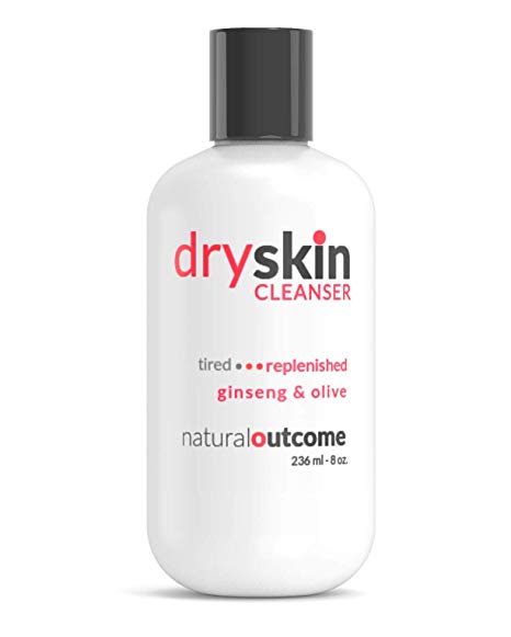 Dry Skin Face Wash & Cleansing Gel by Natural Outcome Skincare - Anti Aging Ginseng and Hydrating Olive Facial Cleanser - Gentle & Mild, Sulfate Free, Cruelty Free