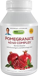 ANDREW LESSMAN Pomegranate 40-40 Complex 30 Capsules – All-Natural, High-Potency Extract to Protect Your Body from Free Radical Damage. No Sugar, Calories, Sweetener, Preservatives. No Additives