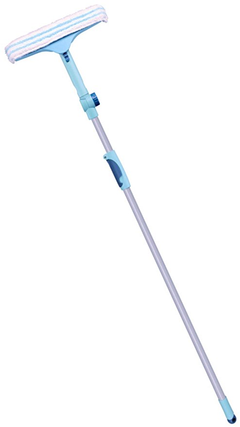Leifheit Window Cleaner and Squeegee with rotation on Telescopic Handle, 110-190 cm