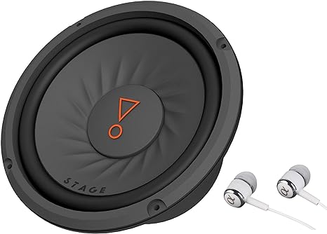 JBL Stage 810 800W Max 8" Stage Series Single 4 ohm Car Audio Subwoofer Speaker Bundled with Alphasonik Earbuds