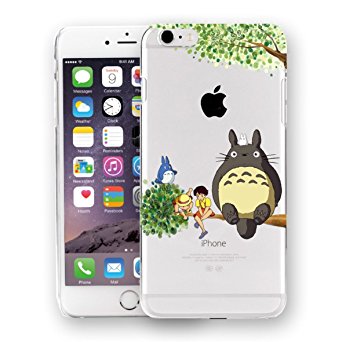 Yrozuya Cartoon Anime Totoro Clear Soft TPU Protective Cover Phone Case For iPhone (Clear Iphone 6 plus/6s plus)