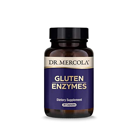 Dr. Mercola, Gluten Enzymes, Dietary Supplement, 30 Servings(30 Capsules), Digestive Support, Non GMO, Soy Free, Gluten Free