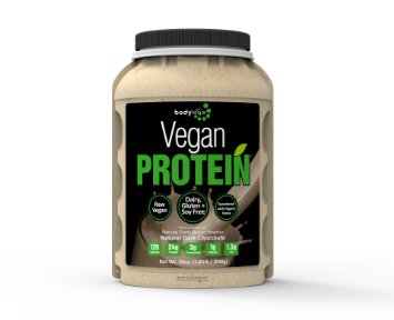 Bodylogix Natural Vegan Protein Nutrition Shake, Natural Dark Chocolate, 1.85 Pound