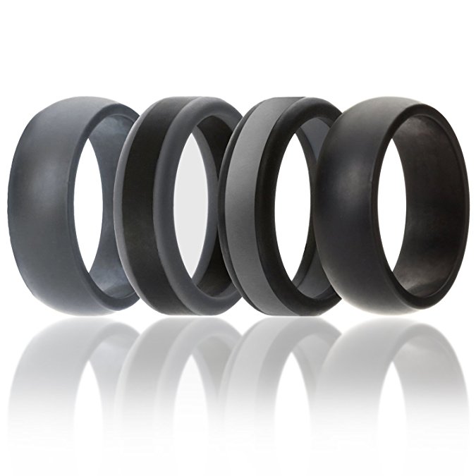 Silicone Wedding Ring For Men By SOLEED Rings (Power X Series), 8mm Safe and Sturdy Silicone Rubber Wedding Band